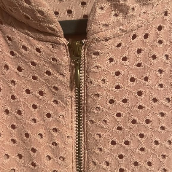 SOHO APPAREL LTD. Blush Pink Lightweight Eyelet Zip-Up - Bomber Jacket Size XL - Picture 4 of 6